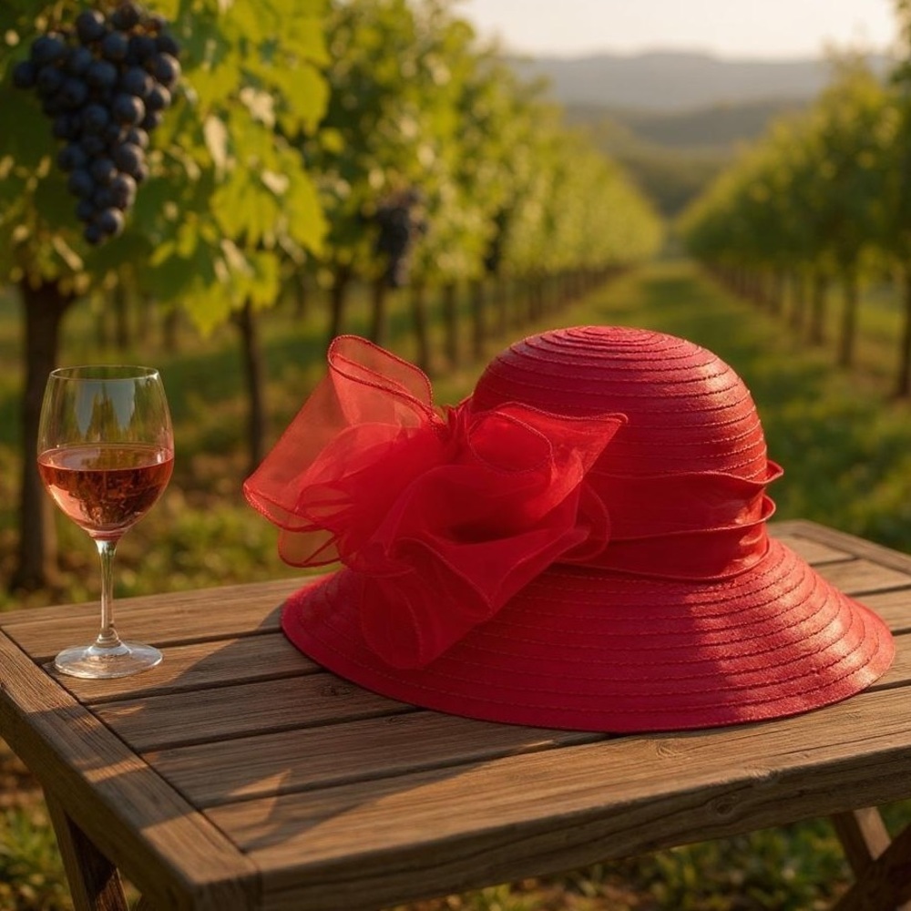 🆕Forbusite Hat Kentucky Derby Fascinator Red Adjustable
